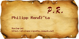 Philipp Renáta névjegykártya